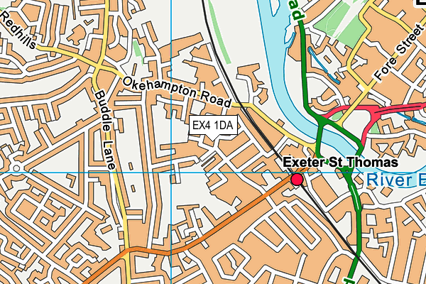 EX4 1DA map - OS VectorMap District (Ordnance Survey)