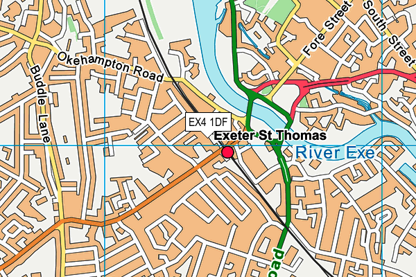 EX4 1DF map - OS VectorMap District (Ordnance Survey)