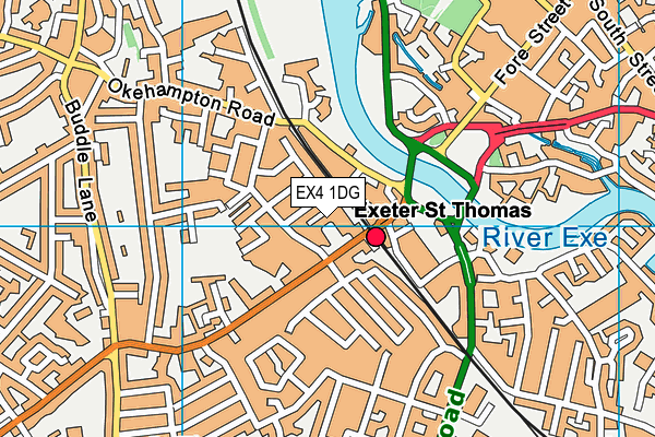 EX4 1DG map - OS VectorMap District (Ordnance Survey)