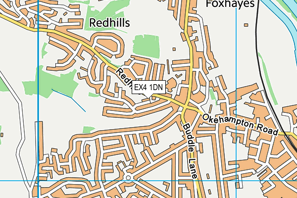 EX4 1DN map - OS VectorMap District (Ordnance Survey)