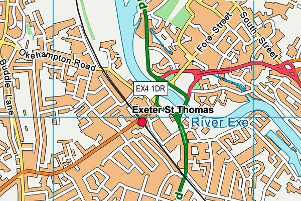 EX4 1DR map - OS VectorMap District (Ordnance Survey)