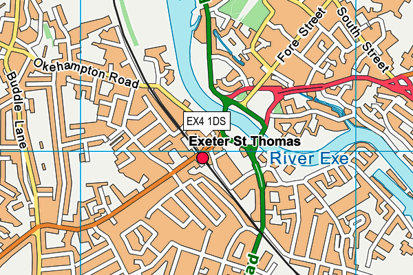 EX4 1DS map - OS VectorMap District (Ordnance Survey)