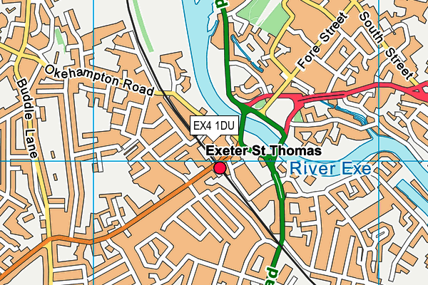 EX4 1DU map - OS VectorMap District (Ordnance Survey)