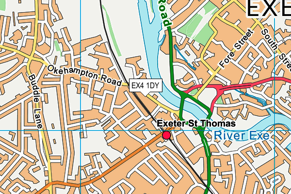 EX4 1DY map - OS VectorMap District (Ordnance Survey)