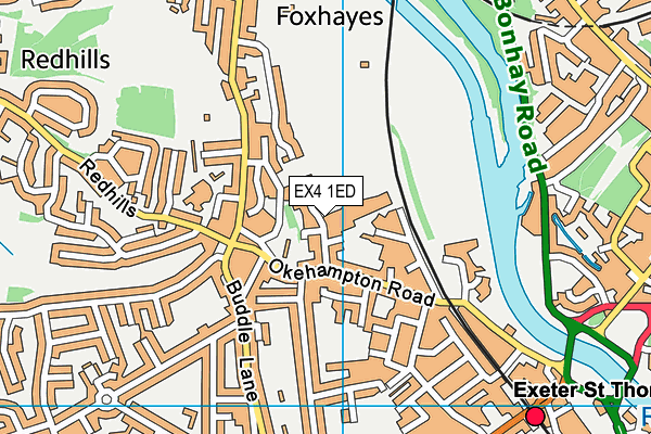 EX4 1ED map - OS VectorMap District (Ordnance Survey)