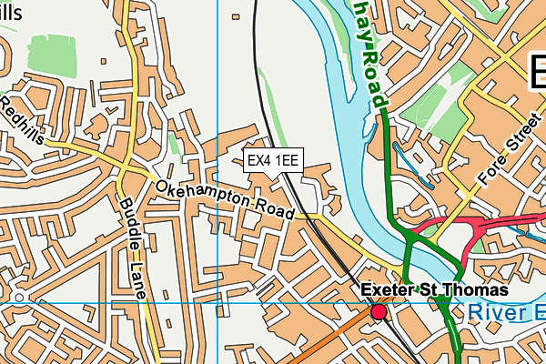 EX4 1EE map - OS VectorMap District (Ordnance Survey)