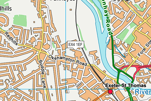 EX4 1EF map - OS VectorMap District (Ordnance Survey)