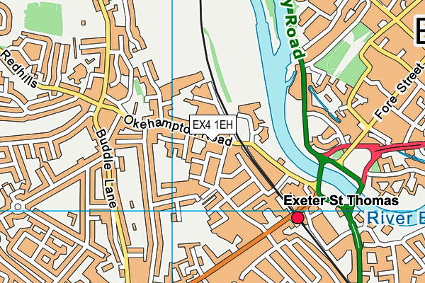 EX4 1EH map - OS VectorMap District (Ordnance Survey)