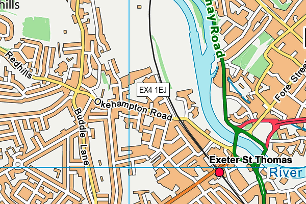 EX4 1EJ map - OS VectorMap District (Ordnance Survey)