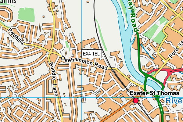 EX4 1EL map - OS VectorMap District (Ordnance Survey)