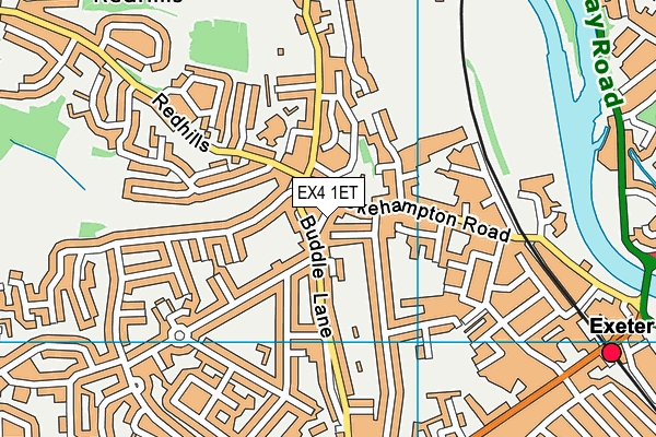 EX4 1ET map - OS VectorMap District (Ordnance Survey)