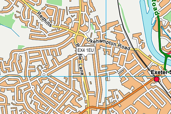 EX4 1EU map - OS VectorMap District (Ordnance Survey)