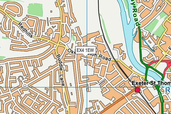 EX4 1EW map - OS VectorMap District (Ordnance Survey)