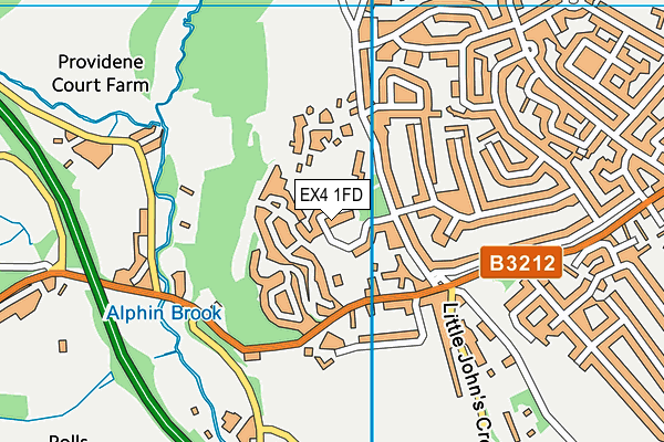 EX4 1FD map - OS VectorMap District (Ordnance Survey)
