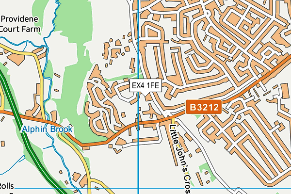 EX4 1FE map - OS VectorMap District (Ordnance Survey)