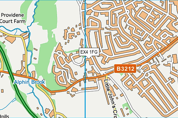 EX4 1FG map - OS VectorMap District (Ordnance Survey)