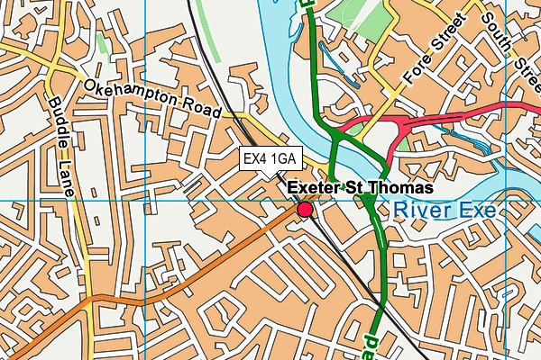 EX4 1GA map - OS VectorMap District (Ordnance Survey)