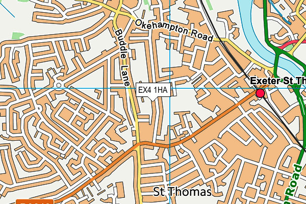 EX4 1HA map - OS VectorMap District (Ordnance Survey)