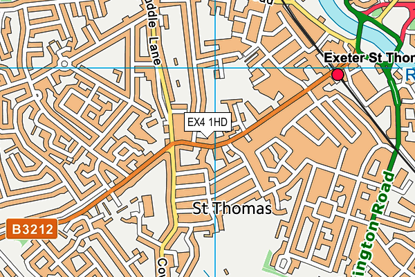 EX4 1HD map - OS VectorMap District (Ordnance Survey)