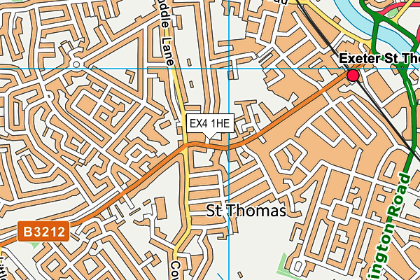 EX4 1HE map - OS VectorMap District (Ordnance Survey)