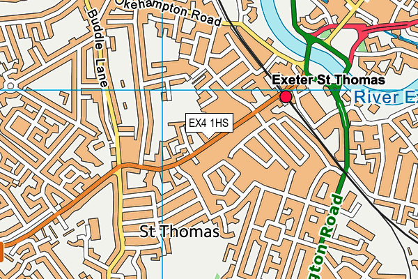 EX4 1HS map - OS VectorMap District (Ordnance Survey)
