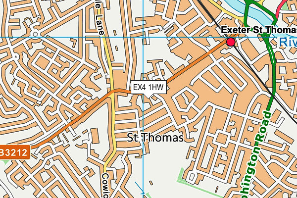 EX4 1HW map - OS VectorMap District (Ordnance Survey)