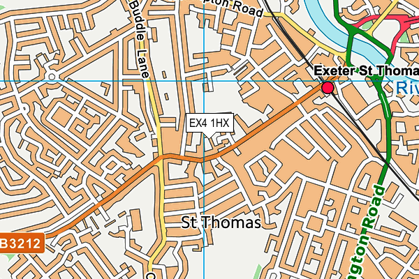 EX4 1HX map - OS VectorMap District (Ordnance Survey)