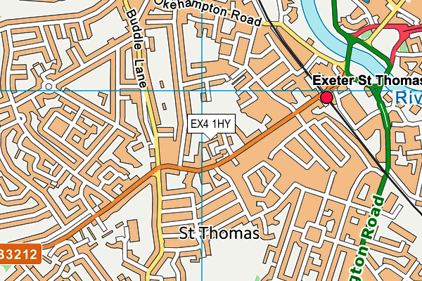EX4 1HY map - OS VectorMap District (Ordnance Survey)
