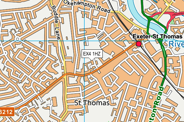 EX4 1HZ map - OS VectorMap District (Ordnance Survey)