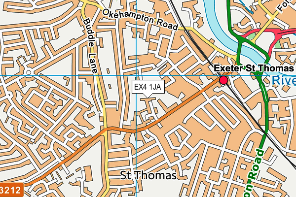 EX4 1JA map - OS VectorMap District (Ordnance Survey)