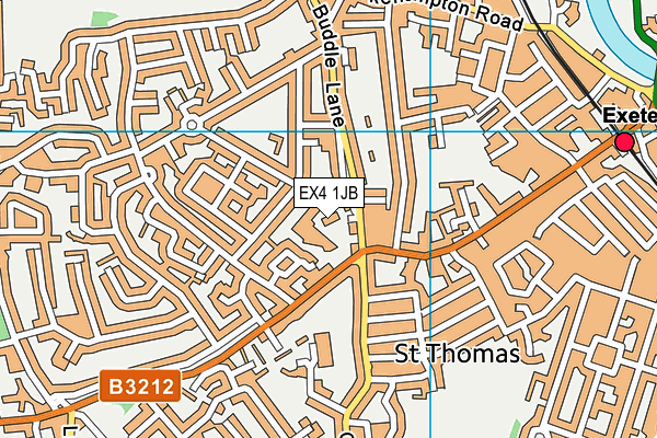 EX4 1JB map - OS VectorMap District (Ordnance Survey)