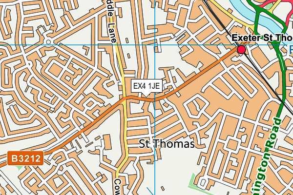 St Thomas Methodist Church map (EX4 1JE) - OS VectorMap District (Ordnance Survey)