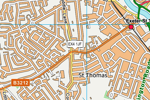 EX4 1JF map - OS VectorMap District (Ordnance Survey)