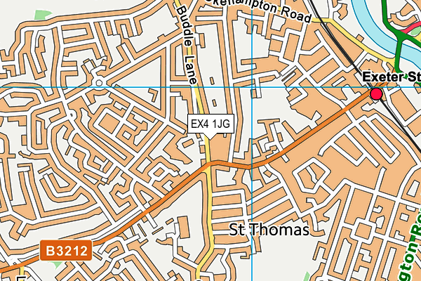 EX4 1JG map - OS VectorMap District (Ordnance Survey)