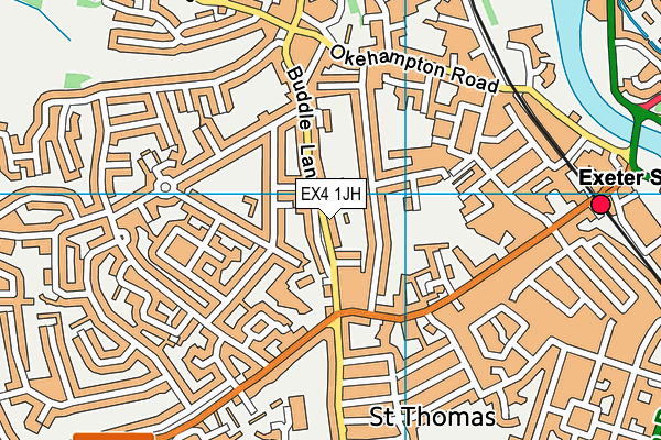 EX4 1JH map - OS VectorMap District (Ordnance Survey)