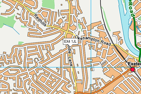 EX4 1JL map - OS VectorMap District (Ordnance Survey)