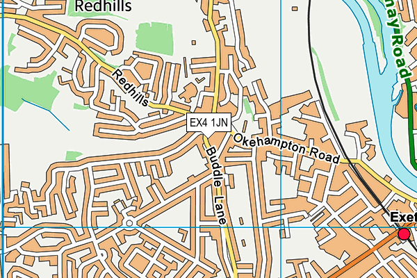 EX4 1JN map - OS VectorMap District (Ordnance Survey)