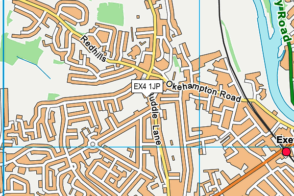 EX4 1JP map - OS VectorMap District (Ordnance Survey)