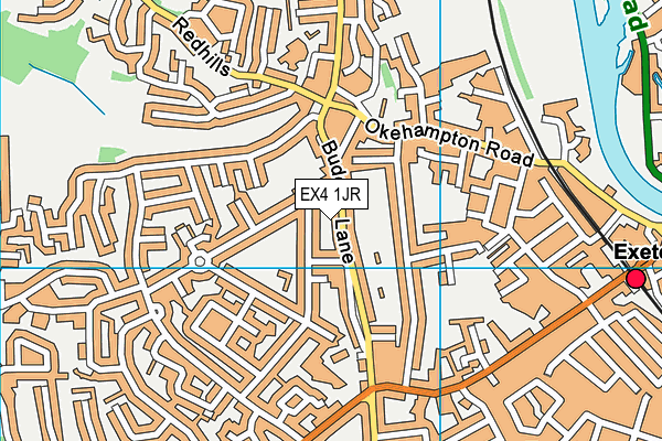 EX4 1JR map - OS VectorMap District (Ordnance Survey)