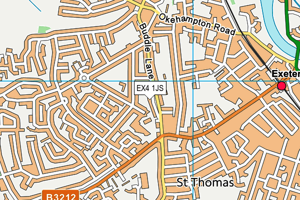 EX4 1JS map - OS VectorMap District (Ordnance Survey)