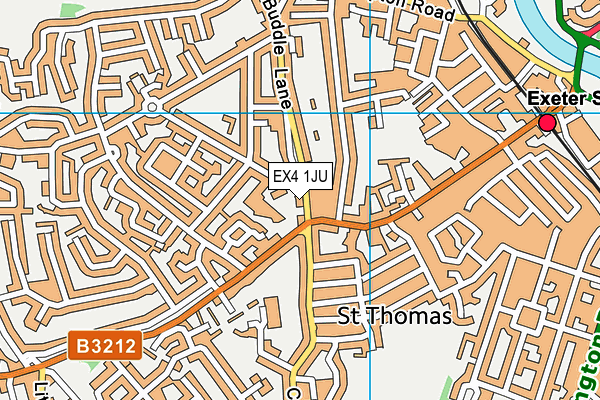 EX4 1JU map - OS VectorMap District (Ordnance Survey)