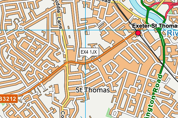 EX4 1JX map - OS VectorMap District (Ordnance Survey)