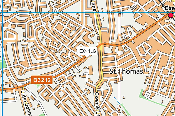 EX4 1LG map - OS VectorMap District (Ordnance Survey)
