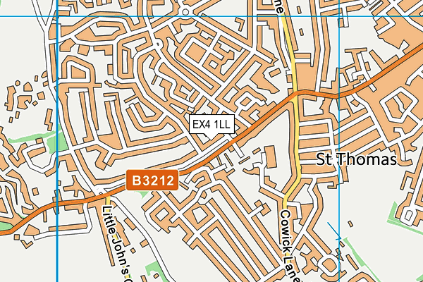EX4 1LL map - OS VectorMap District (Ordnance Survey)
