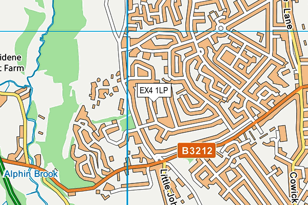 EX4 1LP map - OS VectorMap District (Ordnance Survey)