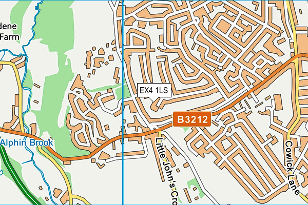 EX4 1LS map - OS VectorMap District (Ordnance Survey)