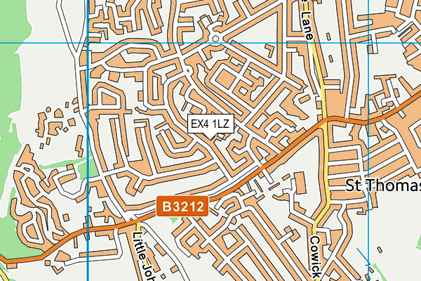 EX4 1LZ map - OS VectorMap District (Ordnance Survey)