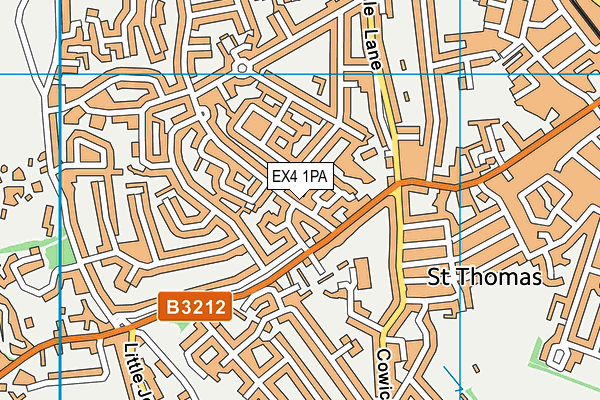 EX4 1PA map - OS VectorMap District (Ordnance Survey)