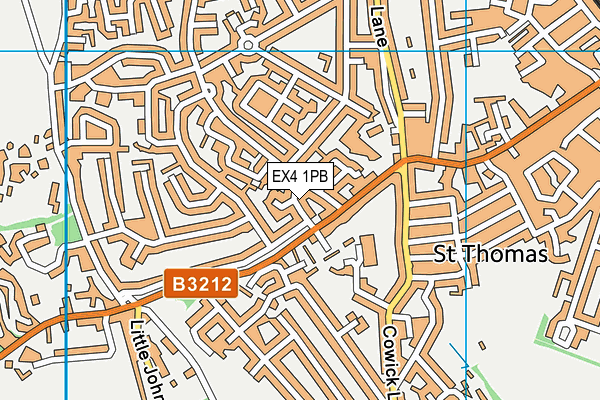 EX4 1PB map - OS VectorMap District (Ordnance Survey)