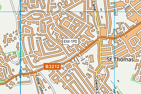 EX4 1PD map - OS VectorMap District (Ordnance Survey)